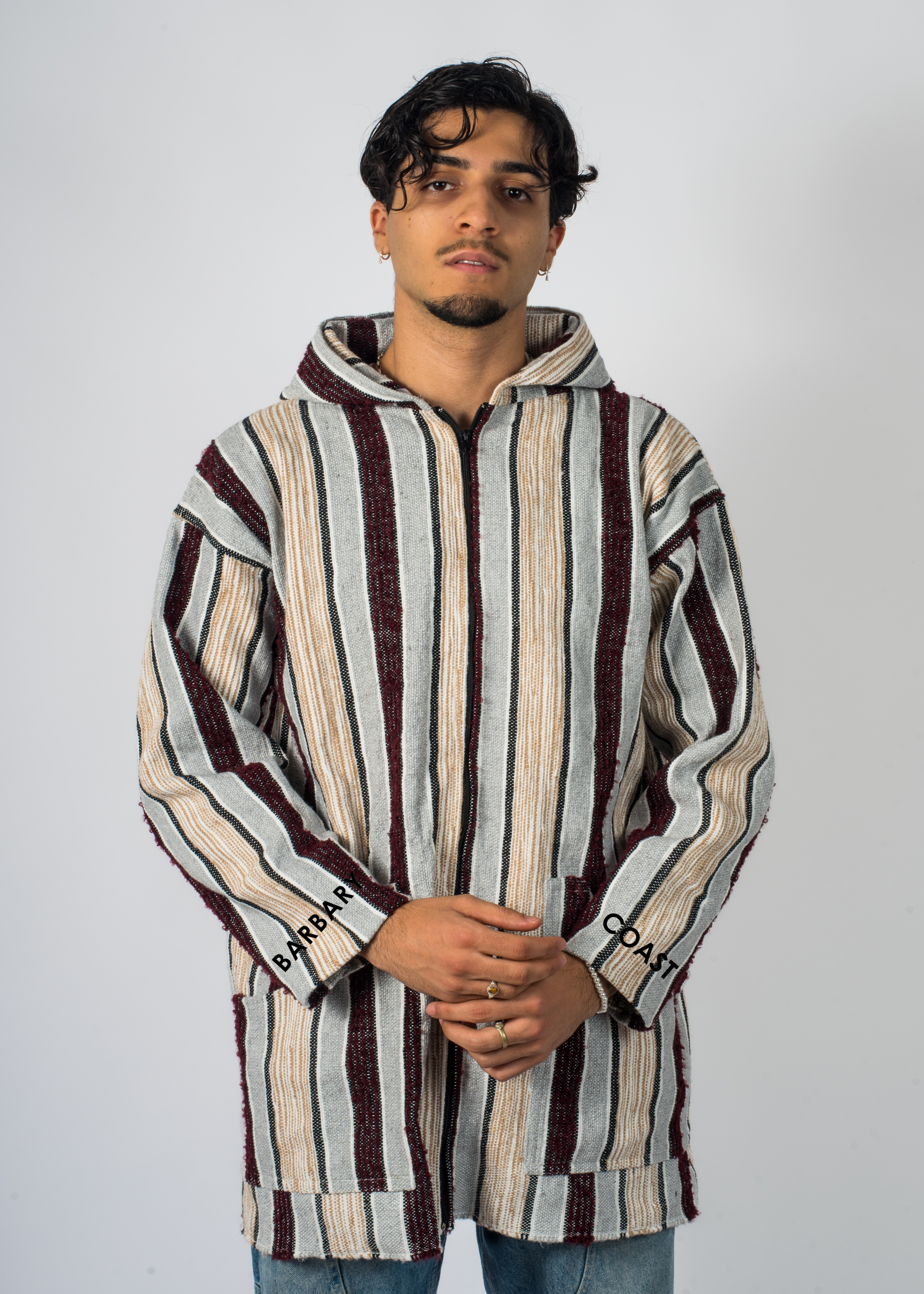 Veste à rayure longue artisanal brodé Barbary Coast