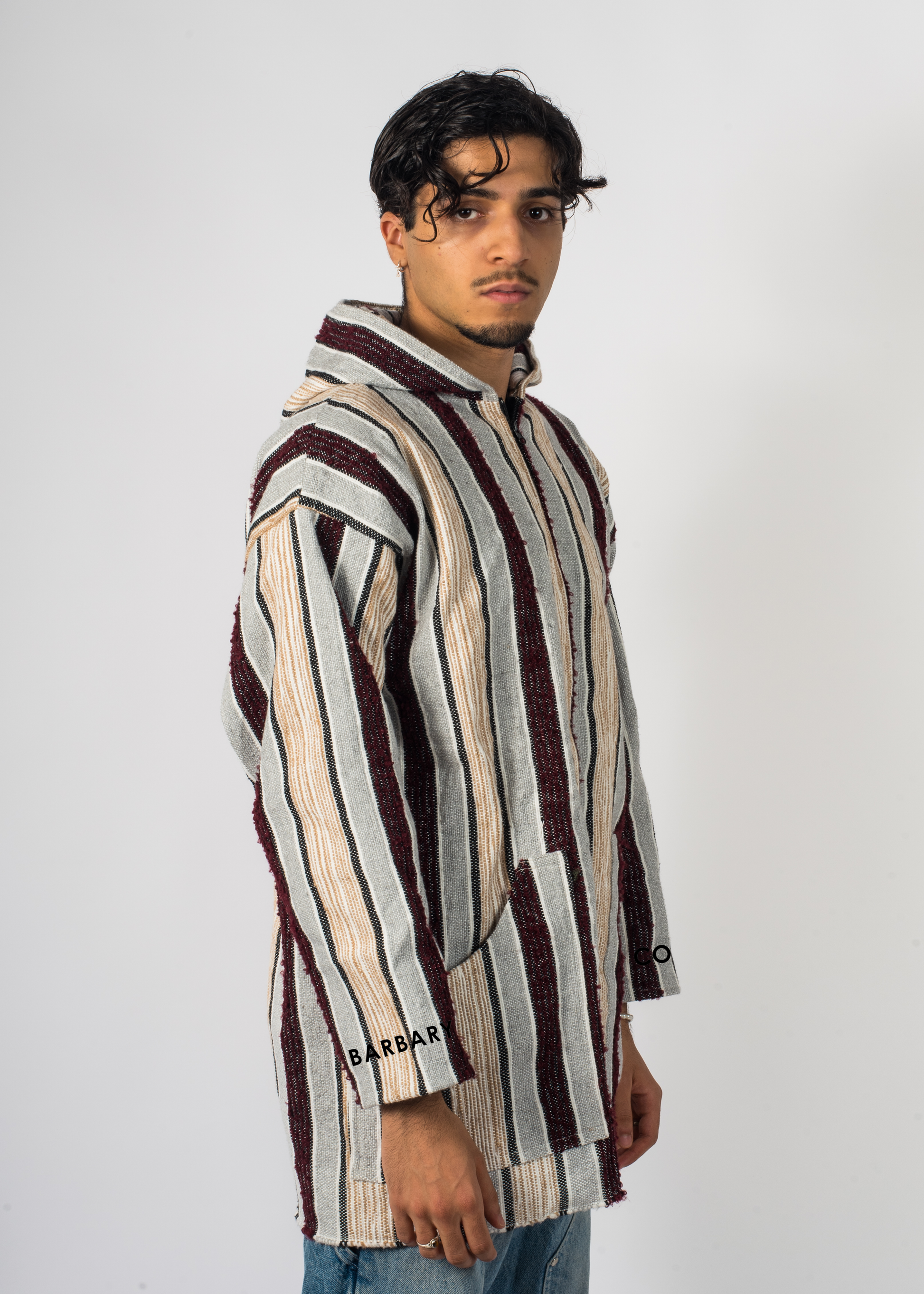 Veste à rayure longue artisanal brodé Barbary Coast