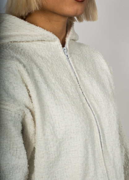 Veste blanche en laine de chez Barbary Coast tissé à la main